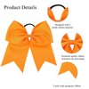Twpribarn 2Pcs Cheer Bows Cheer Hair Bows Ponytail Holder Elastic Band Bows Hair Accessories for Ponytail Holder Bow Scrunchies School Sports Cheerleading Girls Softball Cheerleader Bows (Orange)