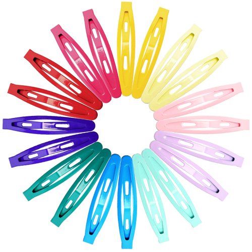 Hair Clips for Women Girls, Funtopia 40 Pcs 2.4" No Slip Metal Oval Snap Hair Clip Simple Barrettes Hairpins for Thin and Thick Hair (Mixed color)