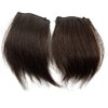 2pcs Human Hair Short Thick Hairpieces Adding Extra Hair Volume Clip in Hair Extensions 4" Brazilian Virgin Hair Topper for Thinning Hair Women and Men 2 packs Lot (Dark Brown)