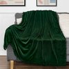 PAVILIA Emerald Green Throw Blanket Pom Pom Couch, Twin Size, Soft Fleece Cozy Pompom Fringe Sofa Blanket, Decorative Home Gift Flannel Velvet Bed Throw, Dark Green, 60x80