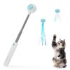 Andiker Cat Teaser Stick, Retractable Cat Wand with Replacement Head, Cat Feather Toy, Cat Interactive Toy for Indoor Cats for Relief Boredom and Exercise (Blue)