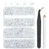qiipii 3060PCS Transparent Clear Resin Rhinestones for Crafting Clear White Flatback Jelly Rhinestones 2mm 3mm 4mm 5mm 6mm Non-Hotfix Gems Stones for Nails Face Eyes Makeup Tumblers Bottles DIY Crafts