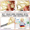Yaomiao 66 Pieces Foam Princess Tiaras DIY Crowns Kids Party Favors Craft Crystal Diamond Sticker Girls Making Your Own Tiara (Gold)