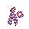Patriotic Turban Headband Hair Scrunchies American USA Flag Headwear Hair Bands Tie JHN62 (Set-F2)