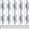 Funrous Curtain Rod Bracket Curtain Hooks Accessories Spreader Wall Bracket Hooks Adjustable Curtain Rod Sets with Screws for Home Kitchen Supplies (5 Sets), Silver