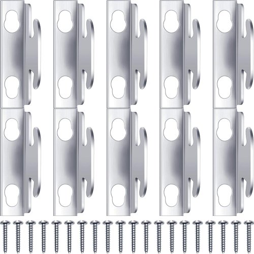 Funrous Curtain Rod Bracket Curtain Hooks Accessories Spreader Wall Bracket Hooks Adjustable Curtain Rod Sets with Screws for Home Kitchen Supplies (5 Sets), Silver