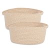 Ladkew 2 Pieces Small Cotton Woven Rope Storage Baskets for Organizing,basket for gifting, Storage Bins，rope basket set
