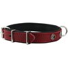 Genuine Red Leather Metal Paw Studs Soft Red Leather Padded Dog Collar 5/8" Wide. Fits 10"-12" Neck.