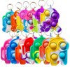 30 Packs Kids Christmas Party Favors and Classroom Students Gifts, Push Fidget Bubble Fidget Sensory Bulk Mini Pop Keychain,Boys Girls Holiday Camp Small Rainbow Activities Prizes