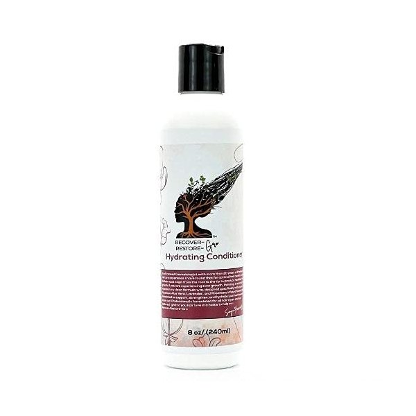 RECOVER - RESTORE - GRO Hydrating Conditioner | Silicone Free | Rice Bran Proteins | Fragrance Free | All Hair Types | Gluten Free | Cruelty free | 8oz