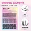 RICHSKY Lash Clusters Natural Individual Lash Extensions，DIY Wispy Faux Mink Lash Tray at Home Multi-type Mix Bottom, Light Volume, 7D Spike, 20D Clusters for Self Application (natural D Curl)
