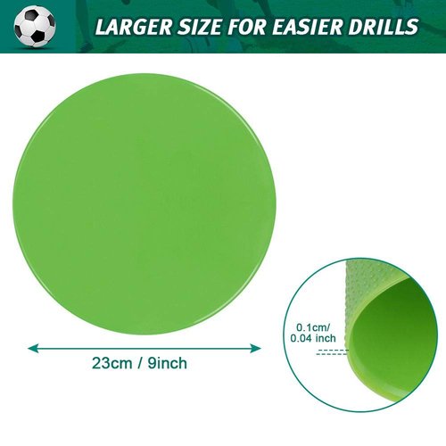 TuXHui Spot Markers 9 Inch 11 Inch Non Slip Rubber Agility Markers Flat Field Cones Floor Dots for Soccer Basketball Sports Speed Agility Training and Drills
