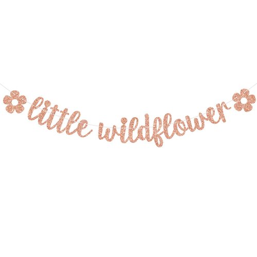 Little Wildflower Banner, It's a Girl Baby Shower Decorations, Welcome Baby Girl Decor, Girls Happy Birthday Party Decorations Supplies