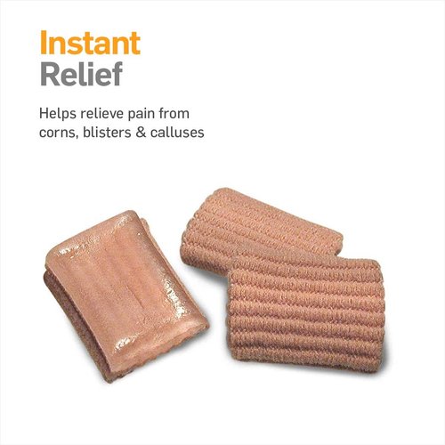 NatraCure Gel Corn Pads with Moisturizing SmartGel Technology - Reusable Tubing Sleeves Protect and Cushion Corns, Blisters, Plantar Warts, Pressure Sores, Calluses on Feet, Toes, Fingers – 24 Pack