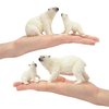 Toymany 6PCS Polar Bear Figurines Toy with Polar Bear Cub, 2-4" Realistic Plastic Arctic Animals Figures Family Set for Christmas Educational Toys Cake Toppers Birthday Gifts for Kids