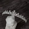 SWEETV Crystal Wedding Tiara for Bride & Flower Girls - Princess Tiara Headband Pageant Crown, Bridal Hair Jewelry for Women and Girls, Silver