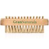 GranNaturals Toe & Finger Nail Brush - Hand & Foot Brush for Cleaning Fingernail and Toenail Cuticle - Natural Wooden and Bristle Scrubber Tool for Gardeners, Mechanics, Salon - Manicure + Pedicure