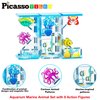 PicassoTiles Magnet Tile Building Blocks Marine Animal World Themed Playset with 8 Ocean Character Action Figures Magnetic Tiles STEM Learning Toy Construction Set Toddlers Boys Girls Ages 3+ PTQ25