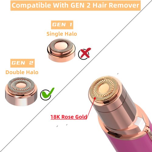 Women Facial Hair Remover Replacement Heads Gen 2 for Finishing Touch Flawless,Double Halo Face Razor Replacement Heads for Flawless Painless Face Hair Remover Tool