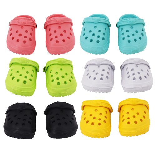 6 Pairs of Doll’s Classic Clogs, 18” Doll Accessories 18 Inch Doll Shoes 6 Colors Doll for 18-inch Dolls, Match for 18 Inch Boy or Girl Dolls