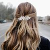 Joez Wonderful Rhinestone Hair Clips, Silver Bridal Hair Accessories for Women, Sparkly Crystal Hair Pins, Fancy Flower Hair Barrettes for Wedding, Bride, Long Hair (1 Pcs)