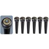 Blisstime 6pcs Ebony Guitar Pins Inlaid Abalone Dot Acoustic Guitar Replacement Parts