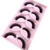 HBZGTLAD NEW 5 Pairs Fluffy Natural Lashes Makeup Handmade Reusable Short 8mm-22mm Wispy Strip Faux Mink False Lashes (RU-1)