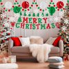 Christmas Party Decorations Happy Christmas Paper Banner with Merry Christmas Paper Banner Set, Christmas Honeycomb Ball Hanging Decorations and Spiral Decorations Indoor Outdoor Decor