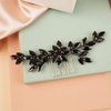 Kercisbeauty Black Crystal Hair Comb for Wedding Brides Bridesmaid Ladies Banquet Hair Jewelry Updo Hair Piece (Black)
