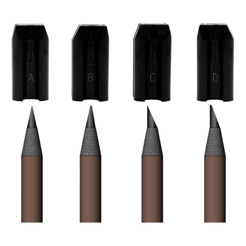 Brrnoo Sharpening Tool Sharpener for Eyebrow Pencil, Eyebrow Cosmetics 4-in-1 Multifunctional Eyebrow Cosmetic Pencil, Permanent Makeup Tool for Beginners & Professional (Black)