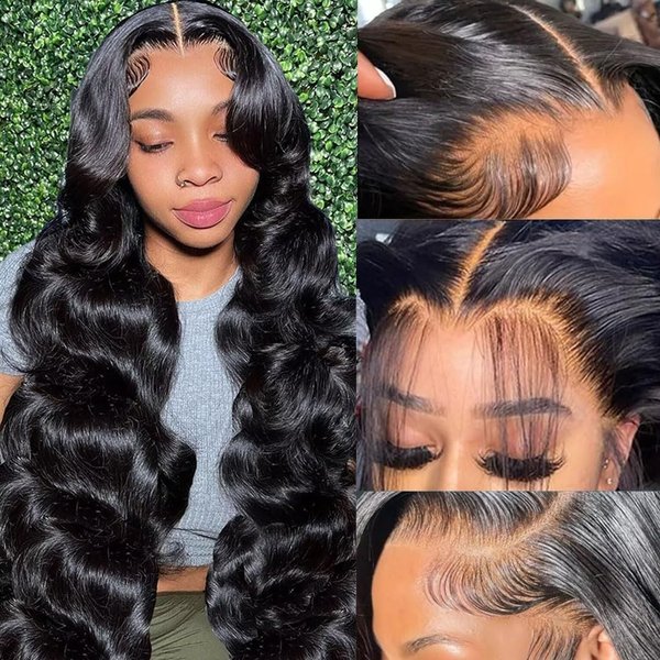 yesbest Body Wave Lace Front Wigs Human Hair 18 Inch 13x4 HD Transparent Lace Frontal Human Hair Wigs Glueless Wigs Human Hair Pre Plucked with Baby Hair 180% Density Body Wave Lace Front Wig