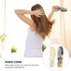 2pcs Buffalo Ox Horn Comb Handmade Engraving Anti- Static Detangling Hair Massage Horn Comb for Men Women (Random Color)