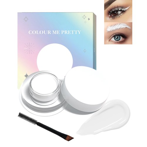 Waterproof Matte Gel Eyeliner Pot- White Long Lasting Cream Eyeliner Eyebrow Gel, High Intensity Pigments Smudge-proof Eye Liner Brow Cream, for Halloween Cosplay Show Eye Liner Brow Face Makeup-#111