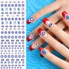 BENOSPACE 10 Sheets Evil Eye Nail Art Stickers Decals Cartoon Hamsa Hand Polka Dot Blue Eyes Pattern Hand of Fatima Nail Design 3D Self-Adhesive Nail Art DIY Decoration Accessories for Women Girls
