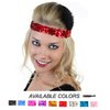 Kenz Laurenz Sequin Headbands Elastic Stretchy Headband for Girls Kids Women Flapper Roaring 20s Great Gatsby 1920s Hair Band Cute Princess Head Bands (Gold)