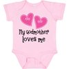 inktastic My Godmother Loves Me Hearts Baby Bodysuit 18 Months 0080 Pink 23135