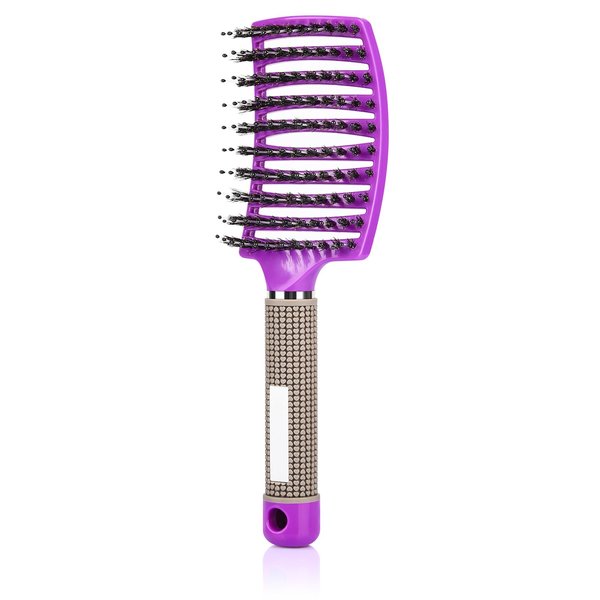 Wet Hair Brush Detangling Brush for Curly Hair, Hair Brushs for Women&kids, Detangler Brush for Wet or Dry Hair, Detangling Brush Painless and Less Demage 2 Pack (Purple)