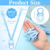 Wesiti 51 Pcs Cool Baby Shower Game Wooden Bear Sign Baby Gift Sets 50 Baby Shower Pacifiers Necklace Acrylic Pacifier for Gender Reveal Party Favor (Blue)