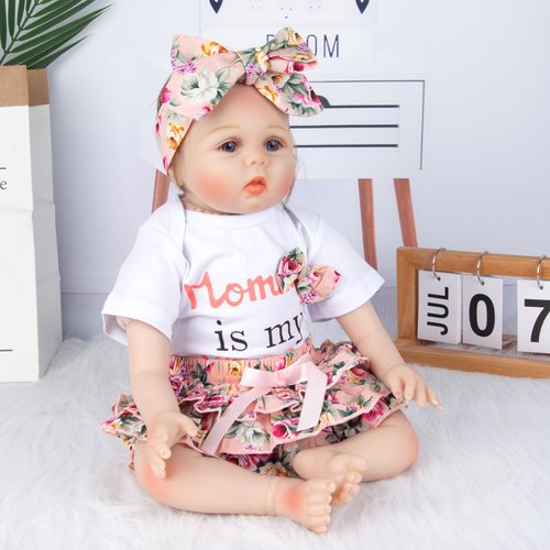Reborn Baby Dolls Girl Clothes 20-22 inch Reborn Newborn Baby Doll Clothes Accessories 3Pieces Printing Suits