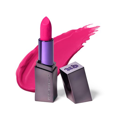URBAN DECAY Vice Hydrating Lipstick (Hollyweird - Bright Pink - Cream Finish), Creamy Formula, Moisturizing Lip Color with Aloe Vera & Avocado Oil, Vegan, Cruelty-free - 0.11 oz