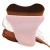 BEAUTYFACTOR Self Tanner Brush - Kabuki Bronzer Brush for Face,Body Makeup Brush for Self Tanning Mousse,Lotion,Sunscreen - Self Tanning Mitt Brush for Face Body Leg Self Tan (Pink)