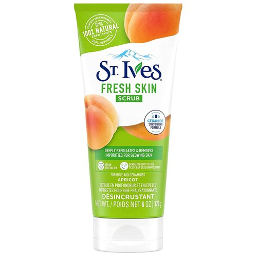 St Ives Fresh Skin Exfoliating Face Scrub, Apricot, 6 oz (Pack of 2)