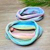 Nutty Natte 2PCS Handmade Wide Tube headwrap Headband for dreadlocks, braids or regular hair Knitted headband for Men and Women Hiking Gaiter Hair Wrap Headbands for Dreads (Rainbow)