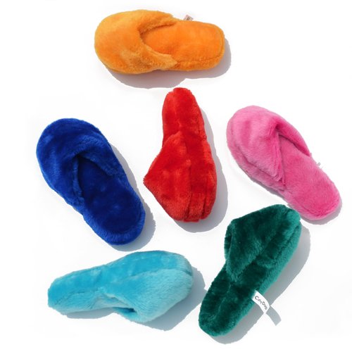 CatyiDoggi Squeaky Dog Toys,Durable Outdoor Dog Chew Toys, Interactive Stuffed Plush Dog Toys for Small Medium Size Dogs,Slipper Shape Design, Pack of 6