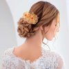 Hermoli Gold Wedding Pearl Hair Comb Flower Bridal Hair Combs Handmade Headpiece for Women