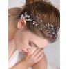 fxmimior Bride Hair Accessories Crystal Hair Vine Earrings Sets Headband Wedding Hair Comb Evening Party Hair Piece (silver) (headband ONLY)…