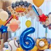 Baseball Balloons 6th Birthday Decorations for Boys, Baseball Party Decoration Baseball Sports Theme Party Supplies, 40 inch Foil Number Balloons Number 6 Balloon Blue Red White Sports Balloon Kits