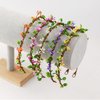 KorViSHOW Handmade White Flower Crown Fairy Wreath Women Girls Flower Headband for Bridal Weeding Headdress Fairy Green Leaf Headpiece Cosplay Photo Prop