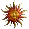 Metal Sun Wall Art Decor-17.3 inches Rustic Retro Metal Sun Hanging Decoration for Indoor Outdoor,Gift for Mom Dad Friends(Gold)