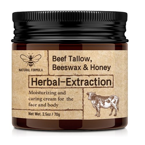 Generic Whipped Beef Tallow for Skin Moisturizer | Beeswax and Honey Natural | 100% Grass Fed | Tallow for Face and Body, Handmade (2.5 fl. oz)